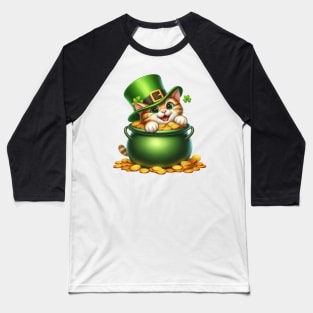 St Patricks Day Savannah Cat Baseball T-Shirt